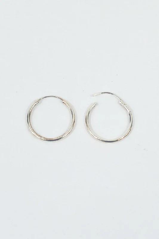 Small Silver Hoops Earrings