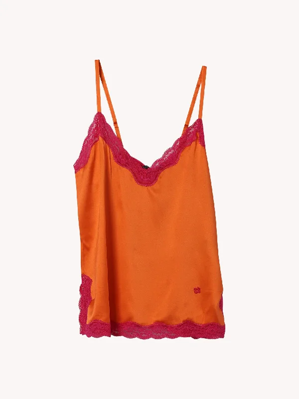 Lace Camisole in Carrot