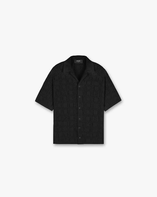 Lace Knit Shirt - Black