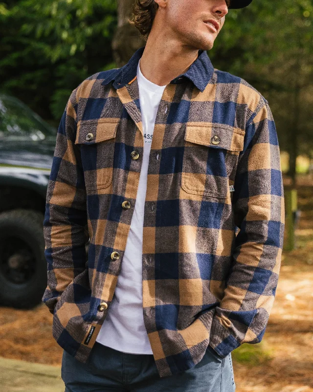 Rustic Organic Cotton Shirt - Toffee/Rich Navy Buffalo