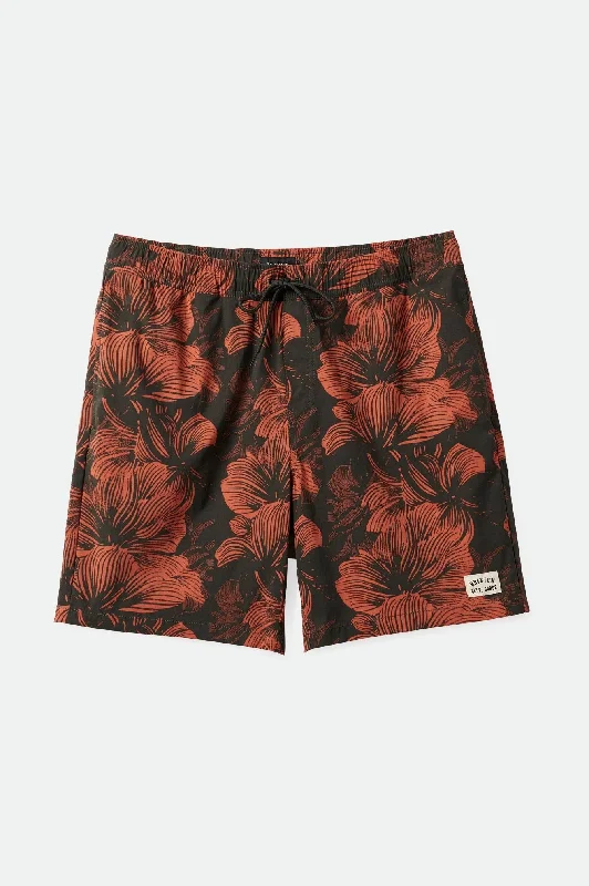 Voyage Hybrid Short 5.5" - Washed Black/Terracotta Floral