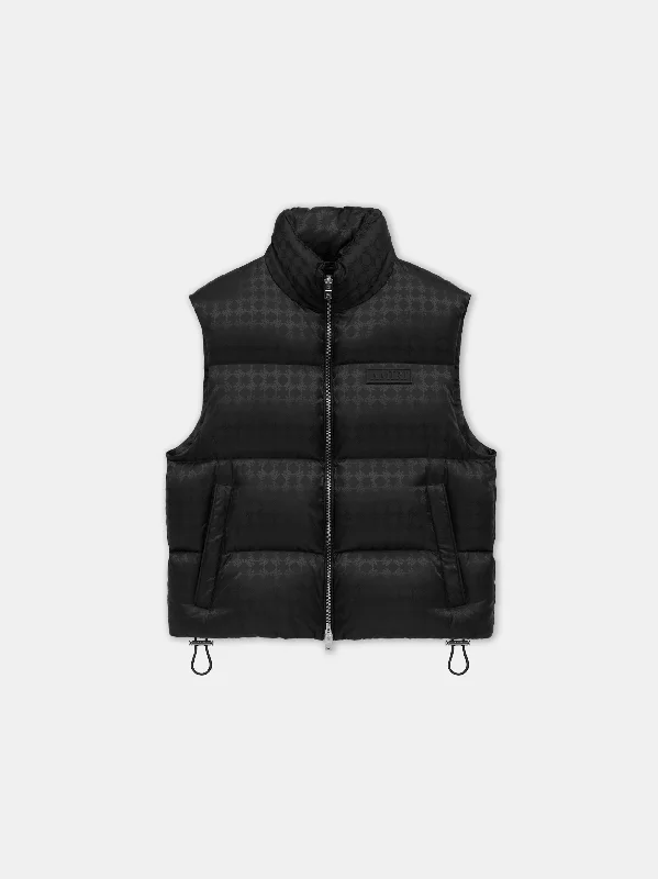 MA QUAD JACQUARD DOWN GILET - Black