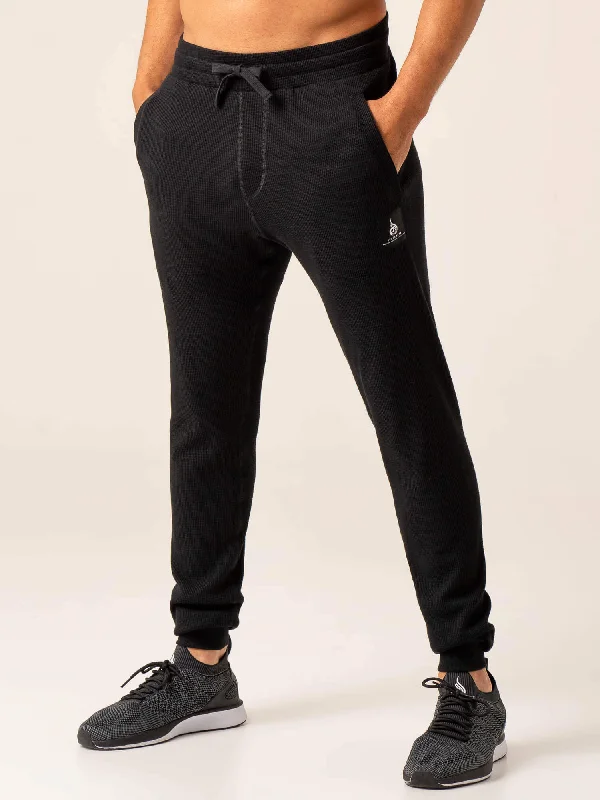 Men's Waffle Lounge Pants - Black