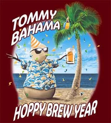 Tommy Bahama Big & Tall Hoppy Brew Year T-Shirt - Ruby Wine Heather