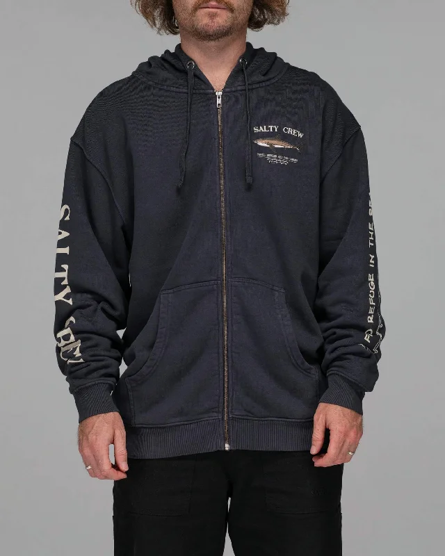 BRUCE VINTAGE ZIP FLEECE - Pigment Black