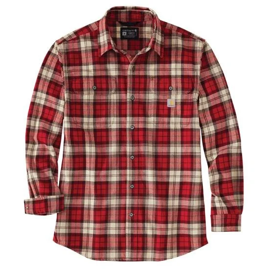 Loose Fit Heavy Weight Flannel Long-Sleeve Plaid Shirt