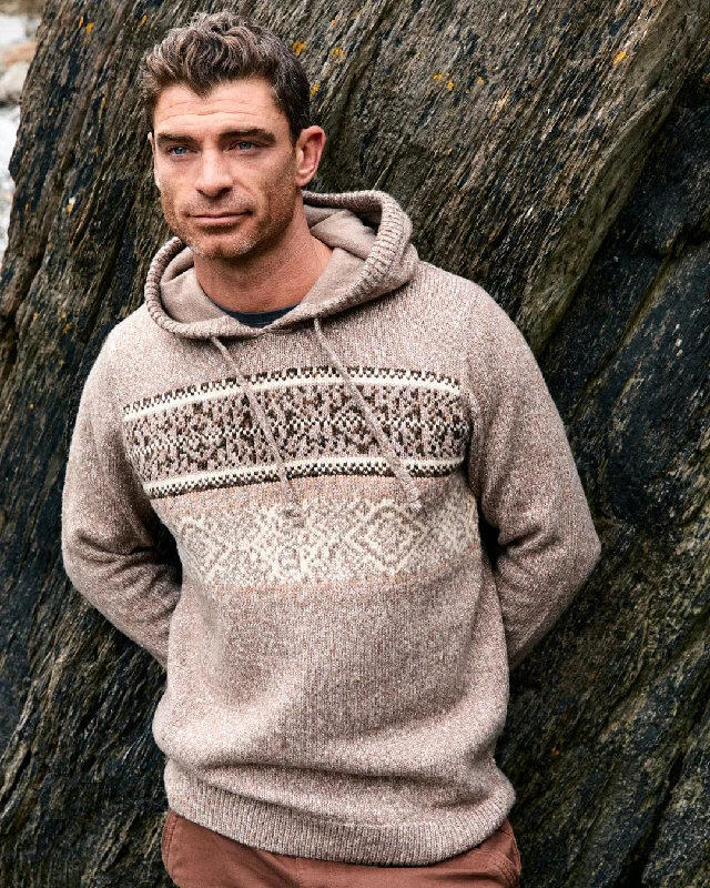 Lukas - Mens Knitted Hoodie - Cream