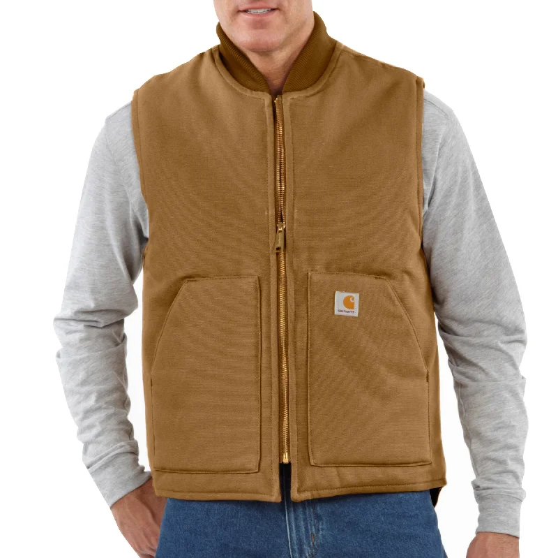 Men's Relaxed Fit Firm Duck Insulated Rib Collar Vest