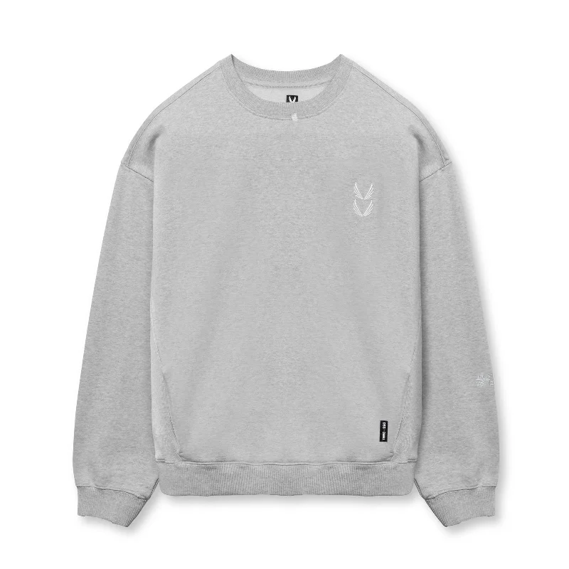 0861. Tech Essential™ Distressed Crewneck - Heather Grey