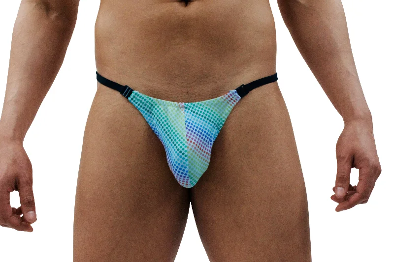 Stylish Candy Dots Men's Thong Featuring Convenient Clip