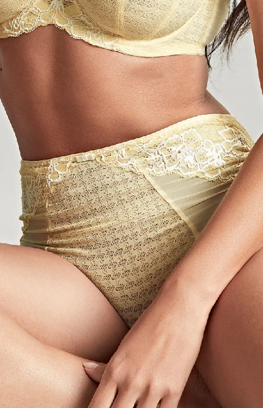 Envy Deep Brief In Lemon & White - Panache