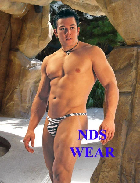 Limited Stock: Men's Microfiber Zebra Thong - Exclusive Offer