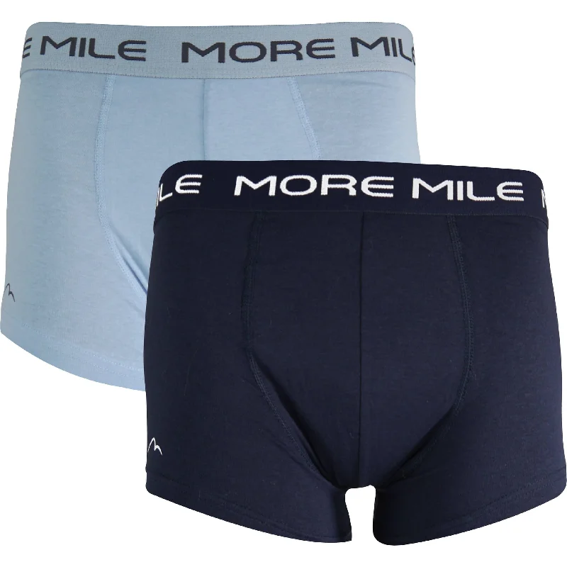 More Mile Classic (2 Pack) Mens Boxer Shorts - Navy