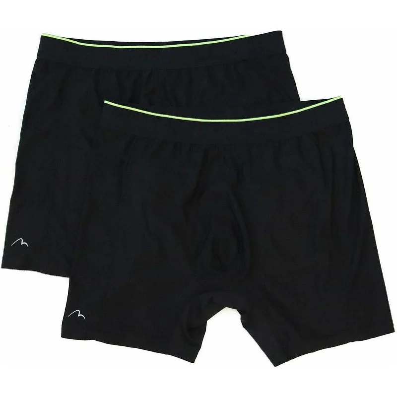 More Mile Performance (2 Pack) Mens Running Boxer Shorts - Black