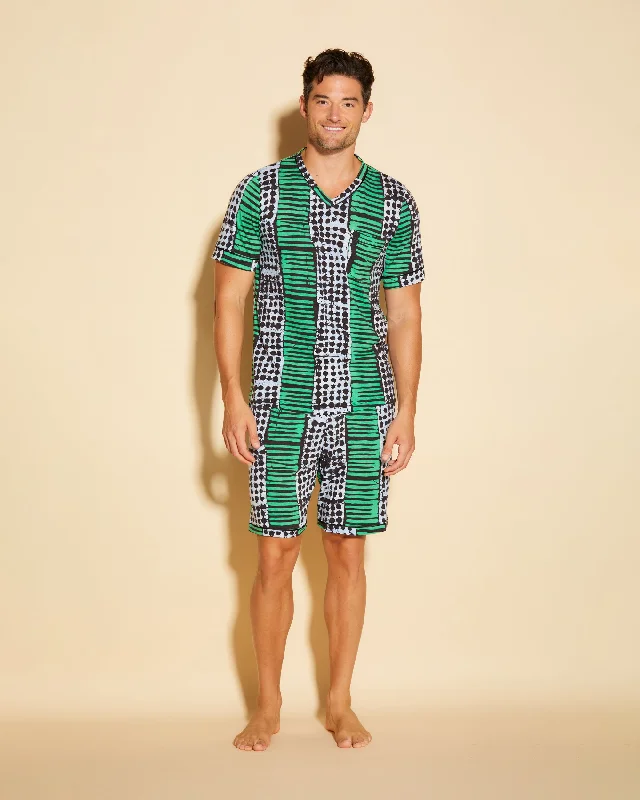 Kurzärmeliges Top & Shorts Pyjama-Set Für Männer