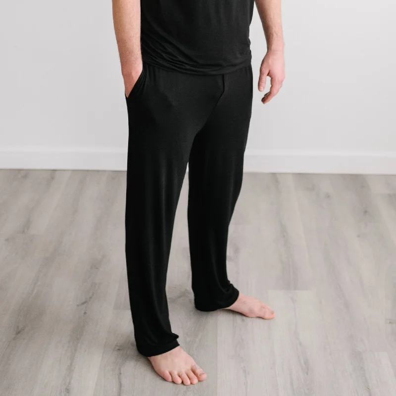 Solid Black Men's Pajama Pants