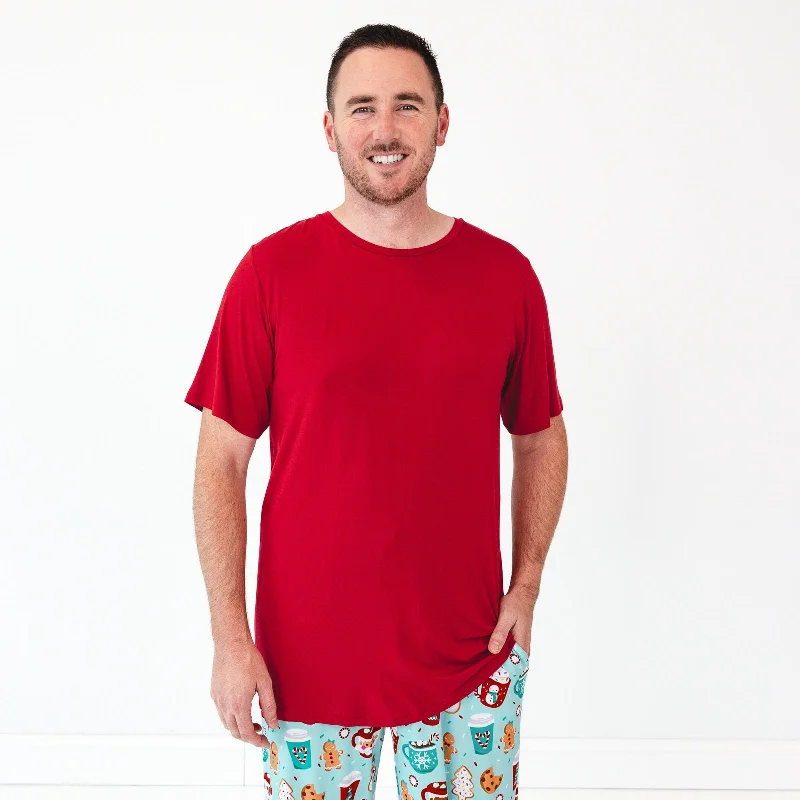 Holiday Red Men's Short Sleeve Pajama Top