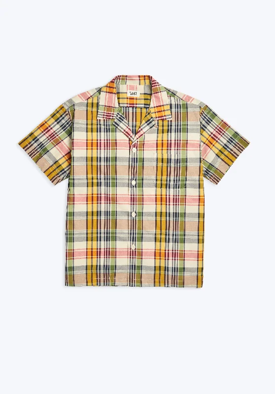 Martin Camp Shirt in Beige Golfer's Madras