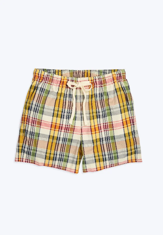 Martin Easy Short in Beige Golfer's Madras