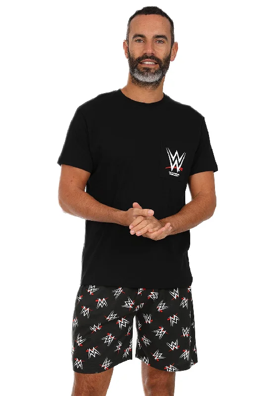 Men's Official WWE Wrestling Short Pyjamas Sizes S to 2XL