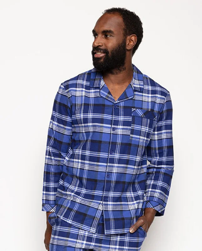 Riley Mens Brushed Check Pyjama Top